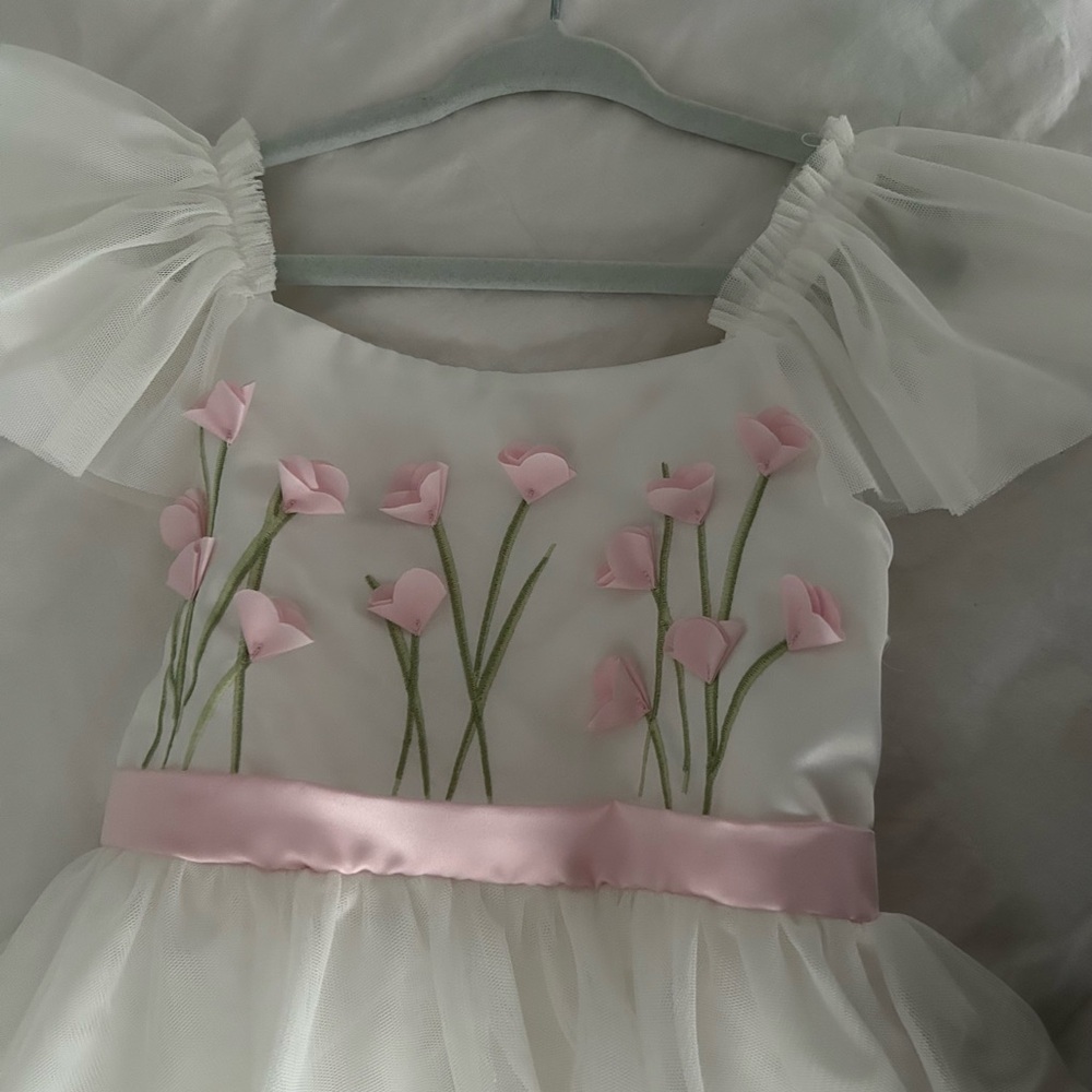 Perfect Spring Dress-Biscotti Ivory and Pink Floral Dress